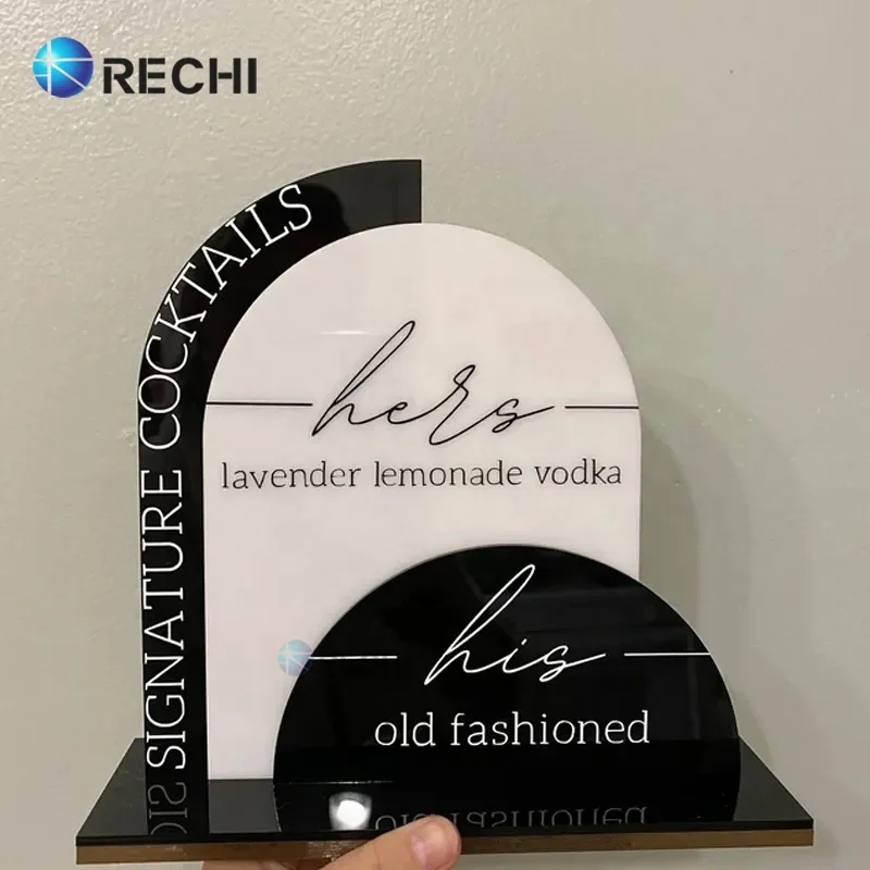 RECHI Custom Acrylic Wedding Event Table Sign Holder Perspex Wedding Table 3D Number Sign Letter Place Card Display Stand