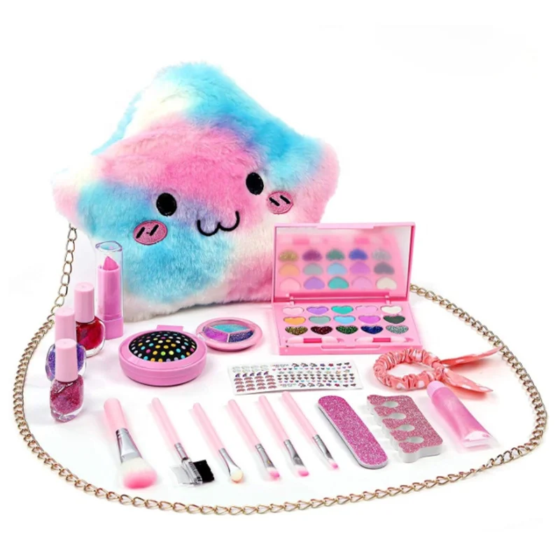 cosmetic bag and real make up pretend beauty play toy makeups set for kids