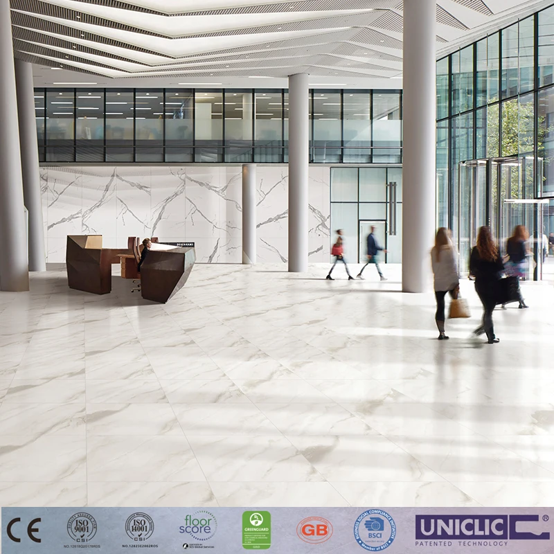 Easy To Install Marble 4mm 5mm UV Coating SPC Floor China Good Quality Plastic Floor Vinyl Lvt Flooring For Workshop