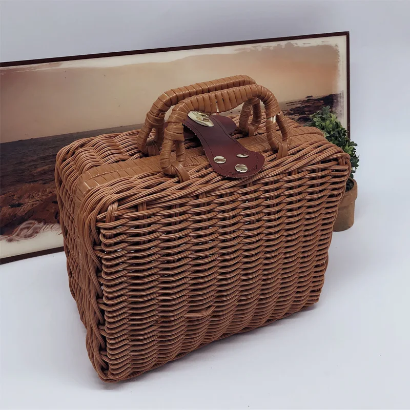 Handmade rattan storage storage box props organize picnic basket suitcase weaving factory wholesale