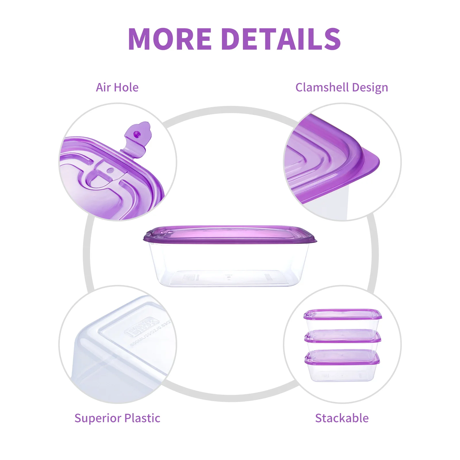 manufacturer recycle  pp plastic box of airtight kitchen food storage container set with lids