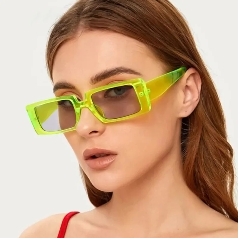  Изготовленный На Заказ 90s бренд lentes de sol прямоугольной Прямоугольная оправа солнцезащитные очки унисекс Модные оттенки в ретро-стиле для мужчин и женщин винтажном