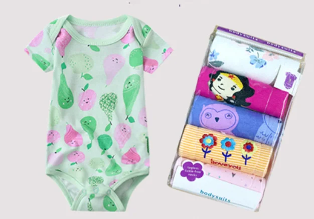 Baby Clothing Baby Boy Baby Girl Bodysuit Shortsleeves Summer Romper Clearance Sale Wholesale Cotton Infant Clothes