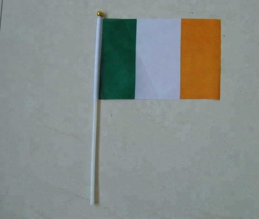 Germany Handheld Football Flag with Custom Logo and White Flagpole Promotional Item