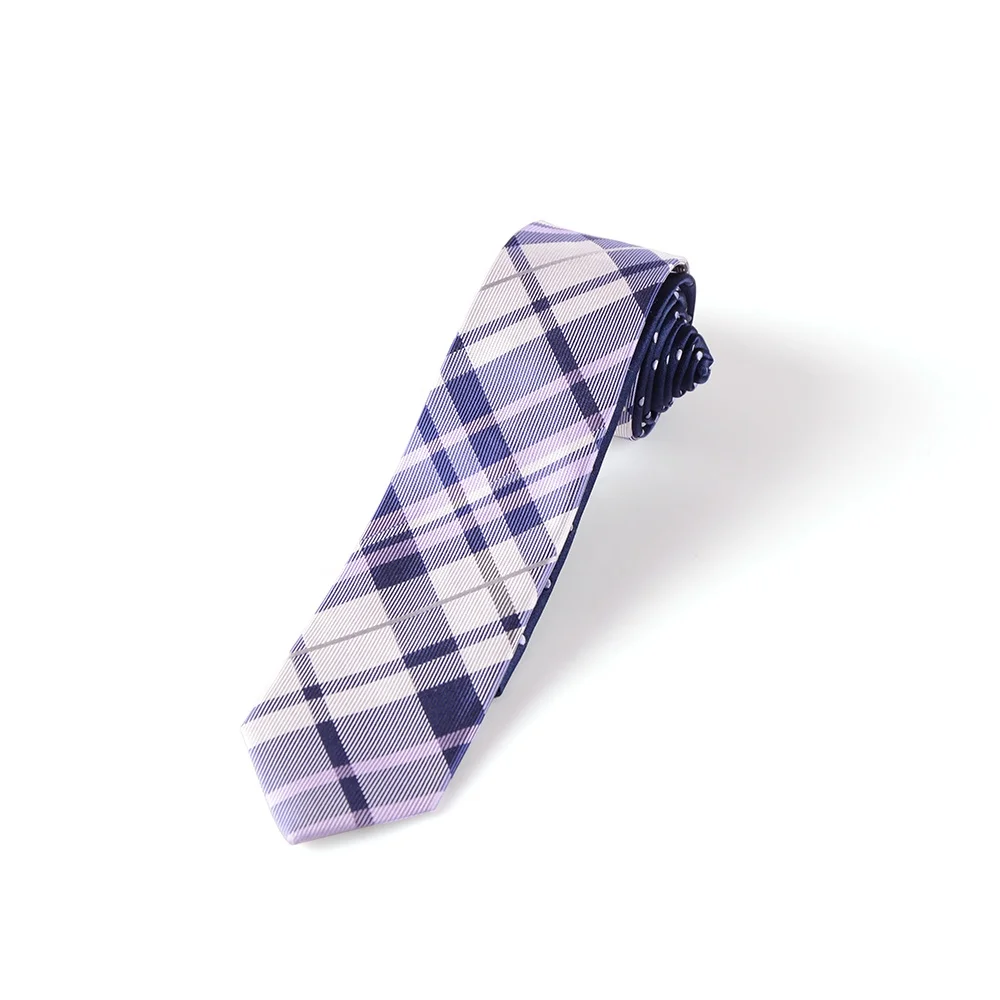 Wholesale Vietnam Guangzhou Amazon Sellers Fashion Handmade Lilac Checked Necktie