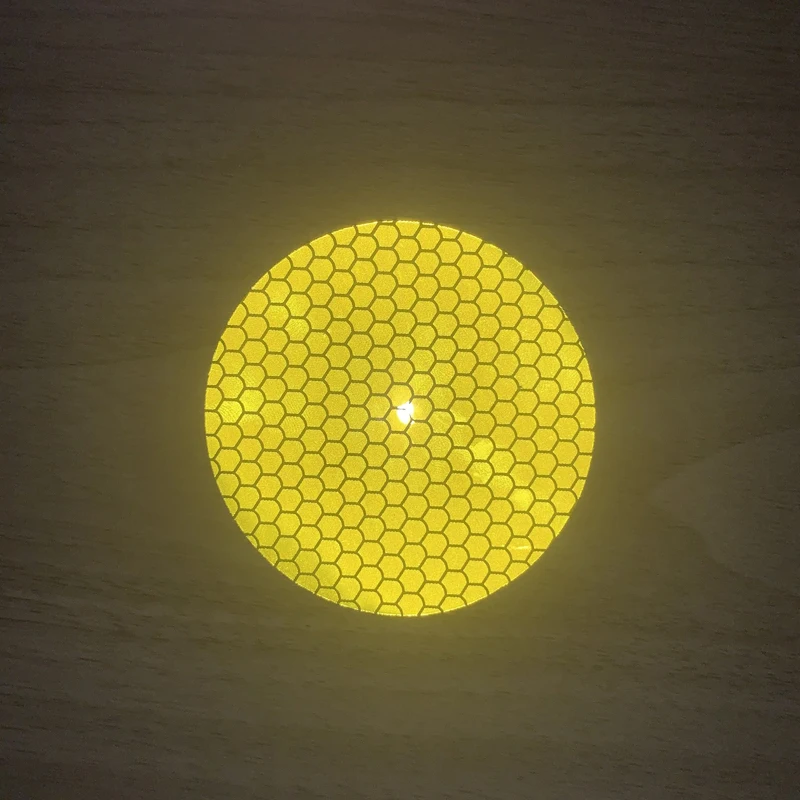 Fluorescent Yellow Green Round Reflector Sticker for Car
