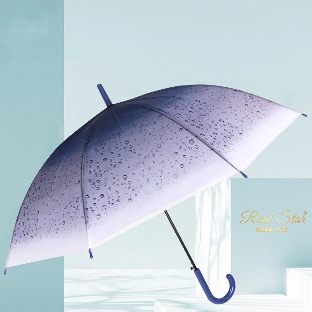 RST raindrop semi clear umbrella PVC/EVA rain transparent umbrella