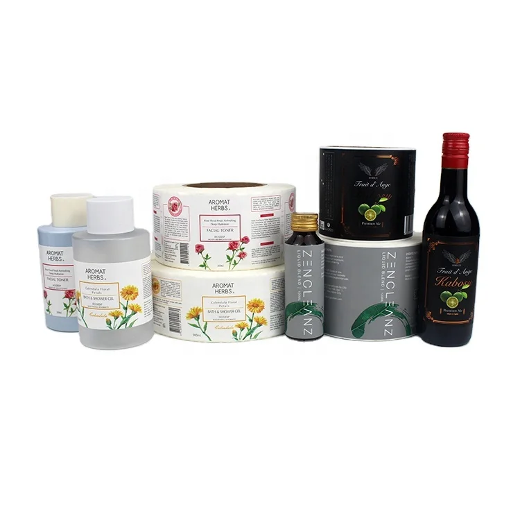 Waterproof Face Facial Cream Sticker Cosmetic Bottle Label Cosmetic Sticker Makeup Label Essence Oil Label BOPP Vinyl Sticker