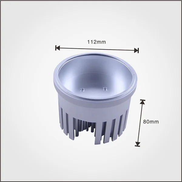 OEM Anodic White round Cold Forged Aluminum Heat Sink with Fin Custom Factory Lighting Product