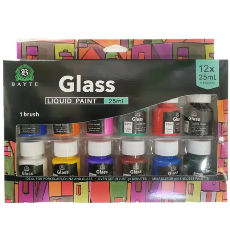 6//12 colors glass paint set