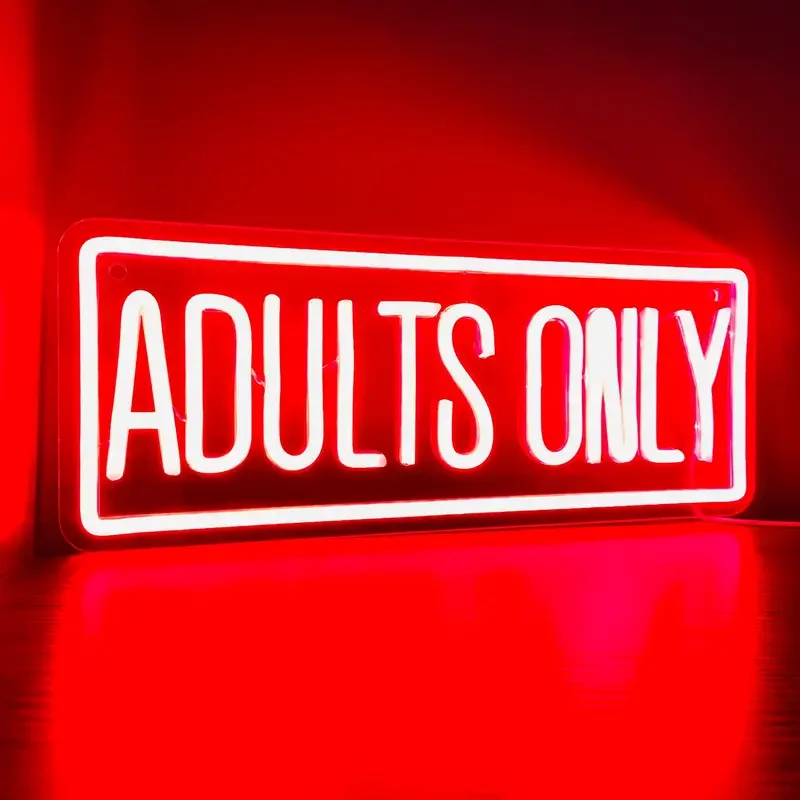 USB Powered Red Neon Sign Light IP67 PVC Lamp Body Blue CCT for Home Decor-for Bedroom Man Cave Hotel Party Adults Only