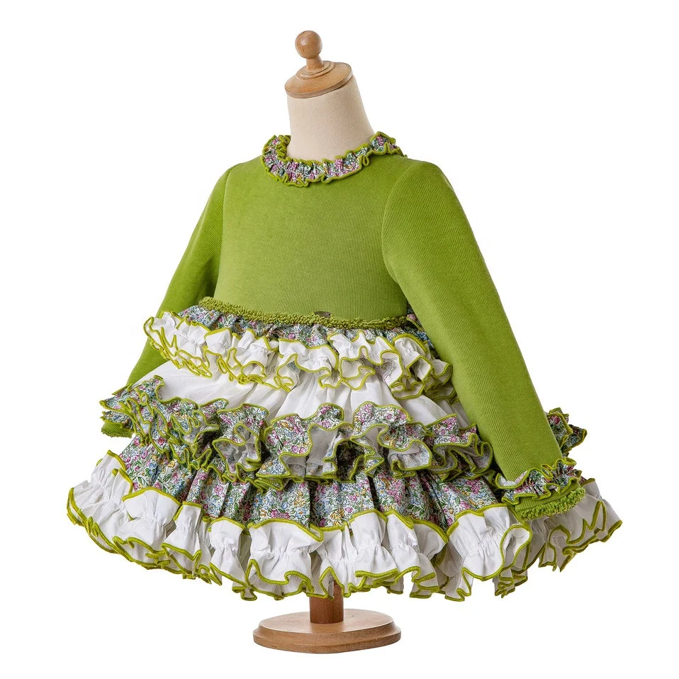 OEM Pettigirl Children Clothes Baby Fluffy Dress + PP Pants + Bonnet Autumn Birthday Party Girls Dress Baby Girl Set