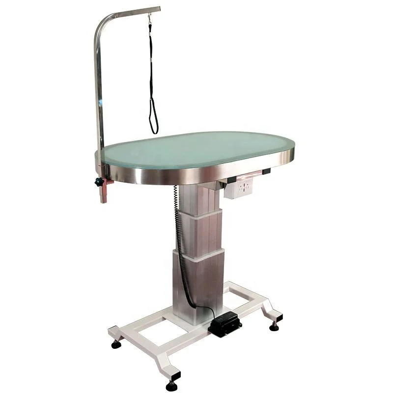Electric Vet Adjustable Lifting LED Light Grooming Table Veterinary Hydraulic Lift Round Circular Pet Grooming Table
