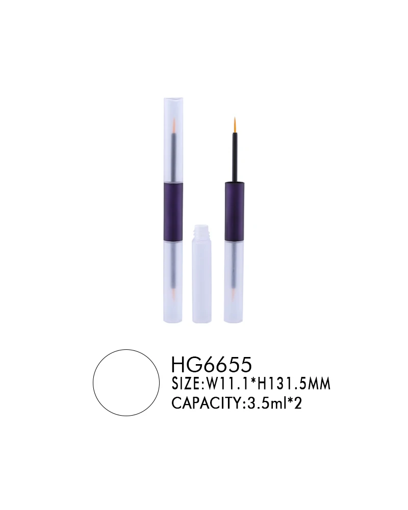 Double end cosmetic packaging slim empty liquid eyeliner tube eyelash mascara bottle