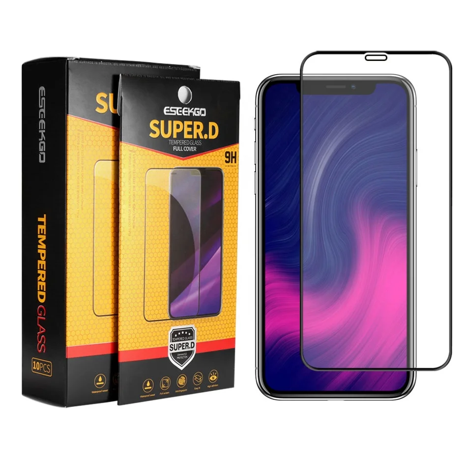 ESEEKGO 3D изогнутый край Полное покрытие Клей закаленное стекло Защита экрана для iPhone 13 Pro Max 12 11 X XR XS Mini