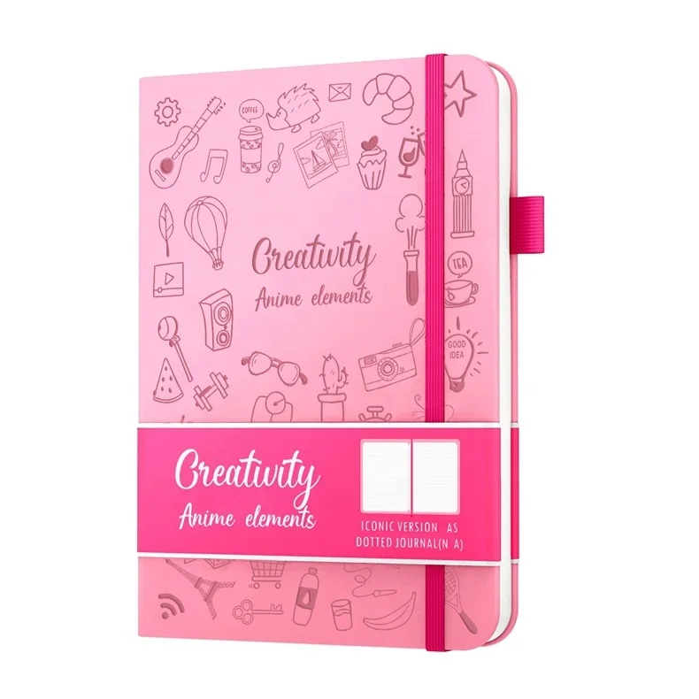 Wholesale Custom Factory Gratitude Planner Design leather Fabric Premium A5 Hardcover Dotted Notebook Journal