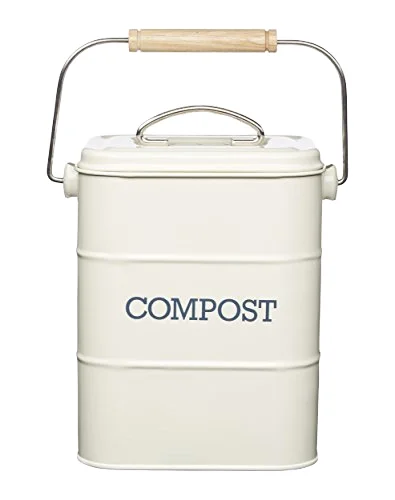 metal 5L Indoor Compost Bin 100% Rust Proof Stainless Steel Easy Clean Lid Rectangular Food Waste Trash Can for Garbage