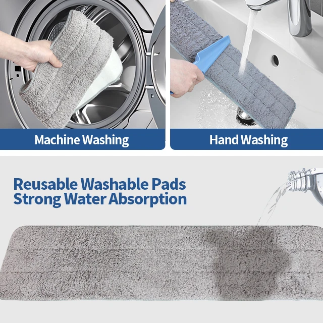 Compact Microfiber Spin Mop Set Aluminum Pole Durable 360 Degree Dry Wet Function Mop for Floor Cleaning