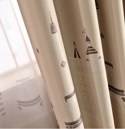Factory Wholesale Cheap Price Embossed Blackout Stripe Curtain