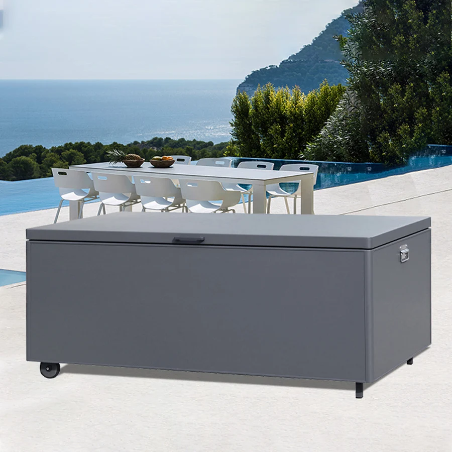 Storing Outdoor Furniture Aluminum Frame PVC Board Outdoor Cushion Box Waterproof Storage box