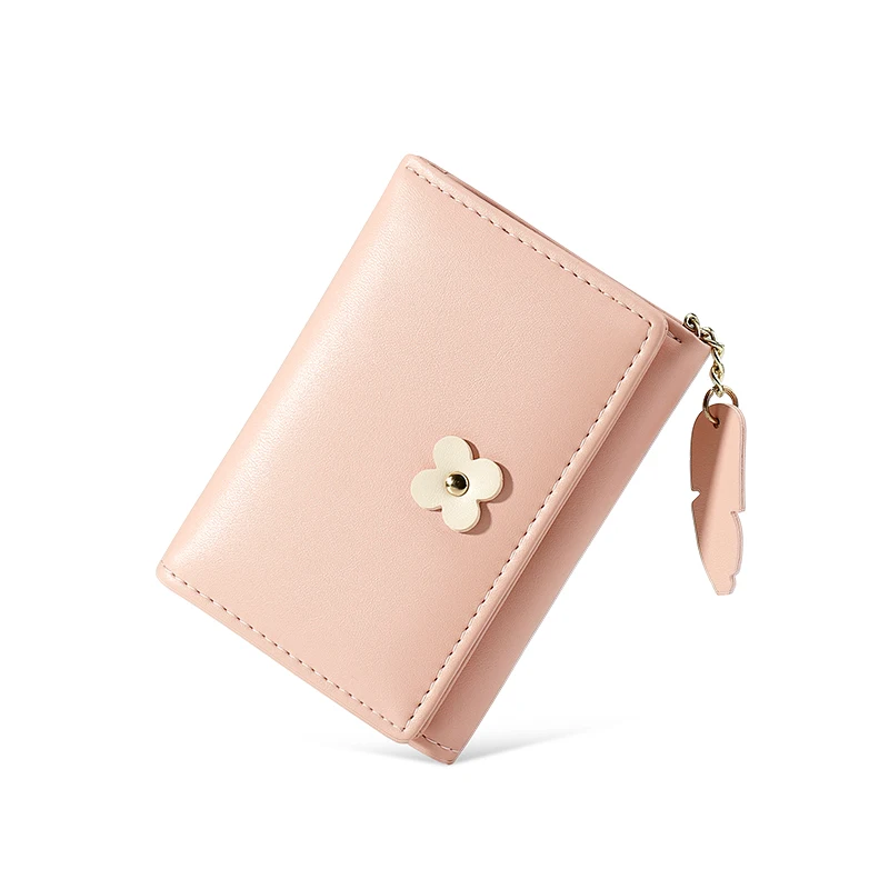 Taomicmic Young Girl Short luxury Tri Fold wallet minimalist leather wallet money clip wallet