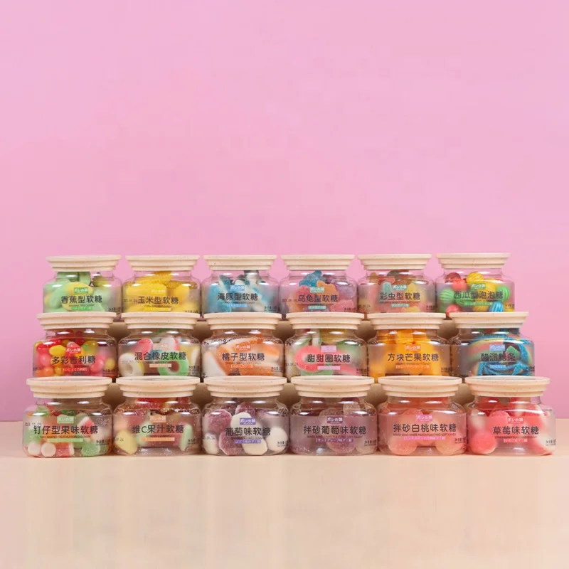 Bulk custom wholesale  sour and sweet boxed fruit flavored gummies Grape flavored fudge, rubber candy snack gummy candy
