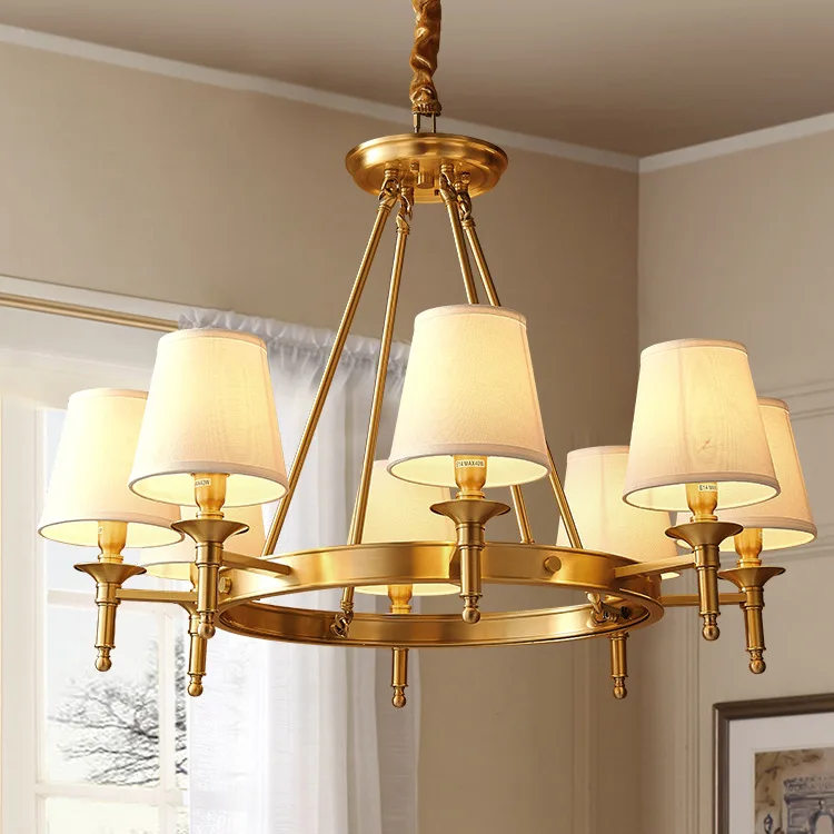 Modern Luxury elegant copper gold chandeliers hotel living room crystal chandelier