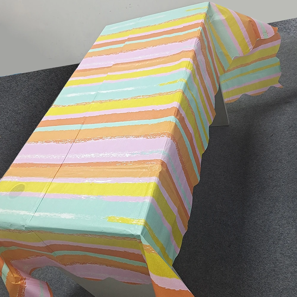 Factory custom color printed tablecloth painted disposable cotton paper tablecloth