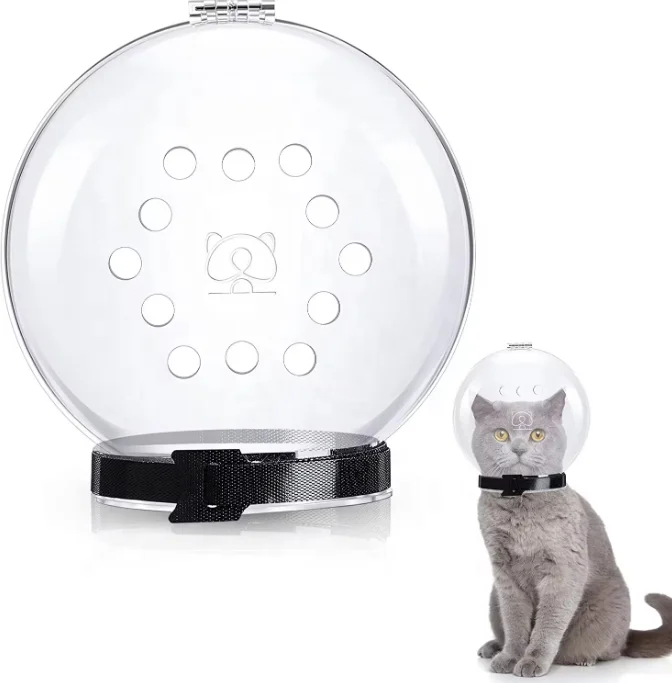 USMILEPET регулируемый безопасный дышащий прозрачный кошачий шлем космический против кошачьего укуса Жевательная пузырчатая маска для агрессивного кота