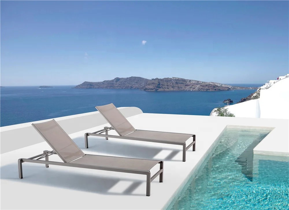 
Outdoor Beach Garden Sun Lounger bed / swimming pool chair aluminium sunbed 