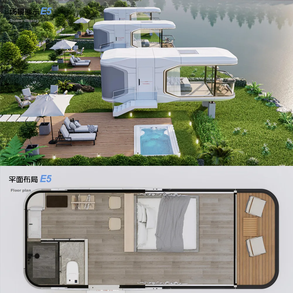 etong space capsule luxury modular prefabricated mobile homes Tiny complete equipment Cabin country cottage camping pod