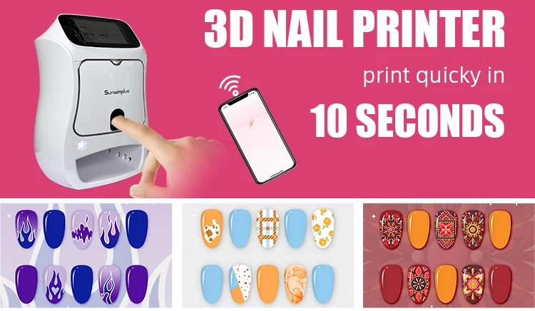 Finger All In 1 Functions Mobile Nail Art Printer 3d China Portable Touch Screen UV light Commercial Use