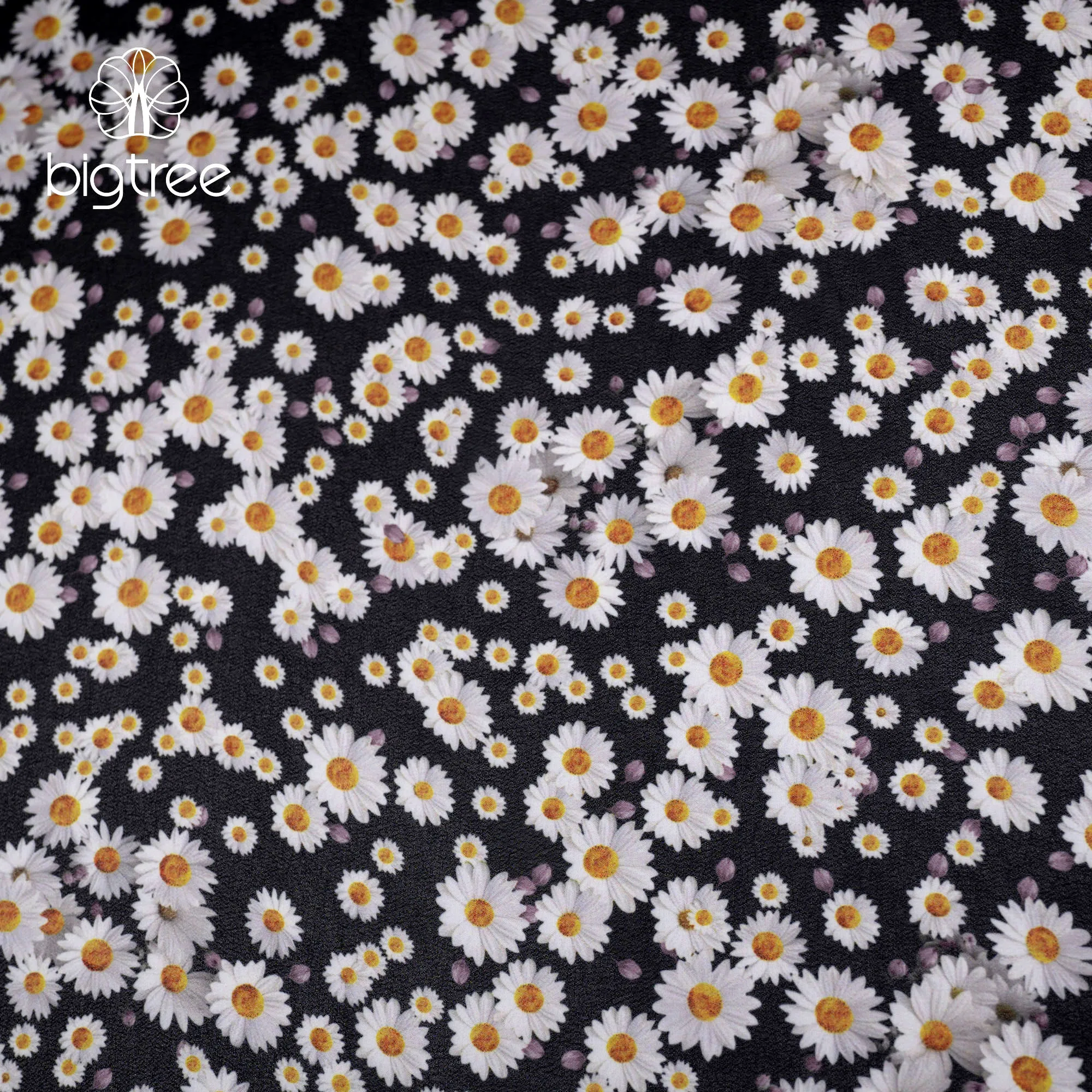 
Custom Georgette Fashion Digital Printed Small Daisy Dress Skirt Shirt trousers 100% Polyester Fabric 