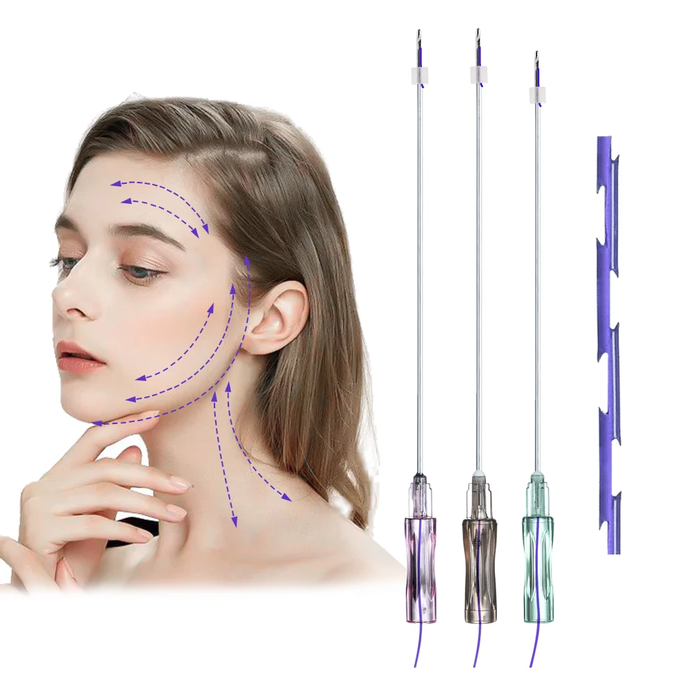 CE Marked Stronger Cheek Breast Butts Lift PDO Hilos W Blunt 18g 100mm Face Lift Molding Whale Teeth Cog Pdo Threads