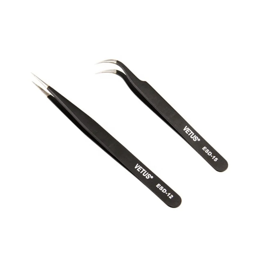 VETUS Brand Stainless Steel Eyelashes Grafting Tweezer For Eyelashes Extension
