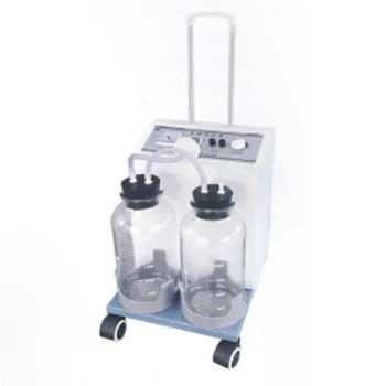 Медицинский Электрический вакуумный насос, аппарат с двойной бутылкой, на колесиках с педалью, устройство для вакуумной всасывания