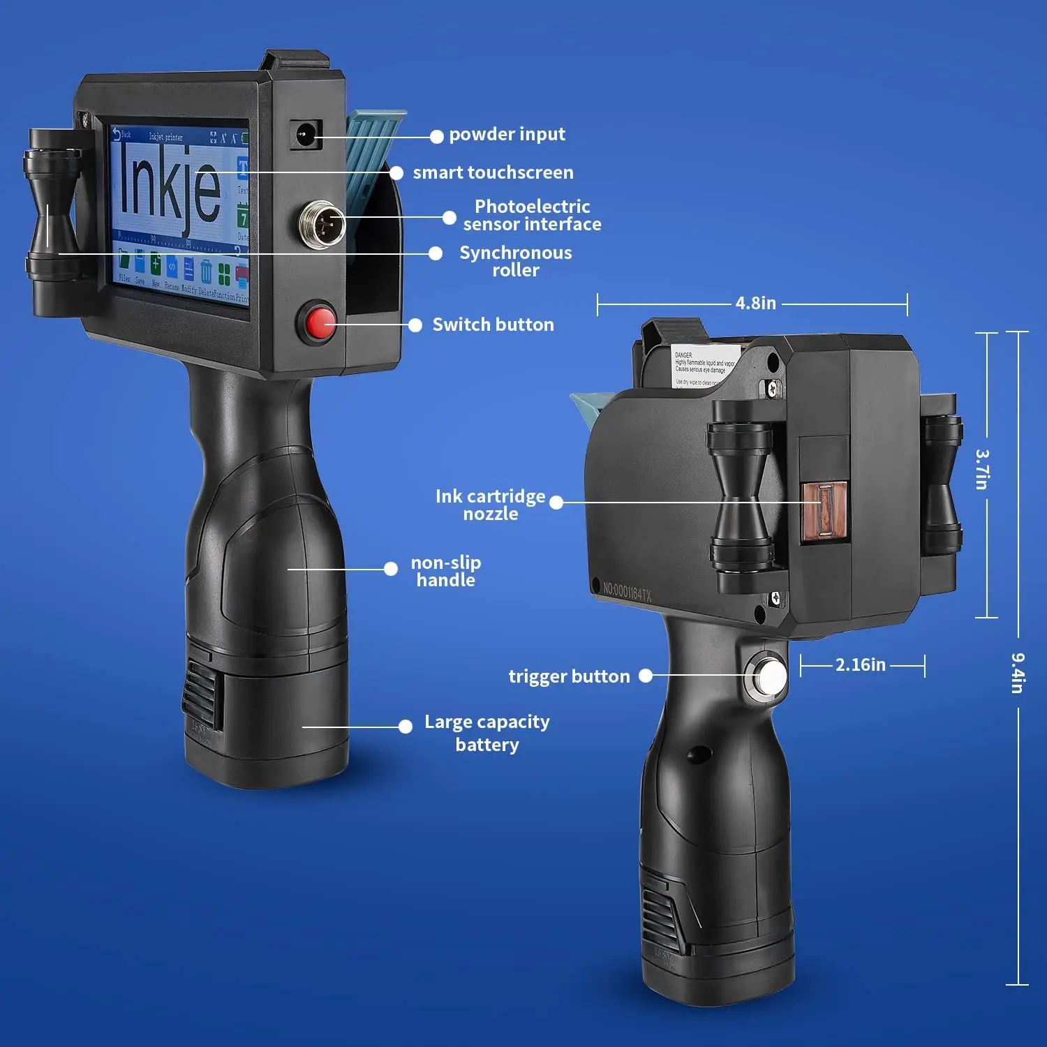 cheap mini fast dry ink Hand-held Inkjet Printer Print Date Coder Batch Number Inkjet Carton Outer Packaging Box Inkjet Gun