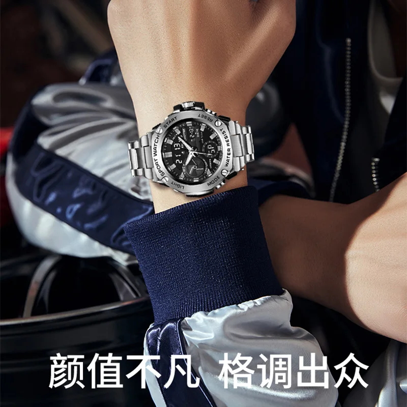 LHOTSE 3079B Digital Men Watch 50m Waterproof Wristwatch LED Quartz Clock Sport Watch Male Big Watches Men Relogio Masculino