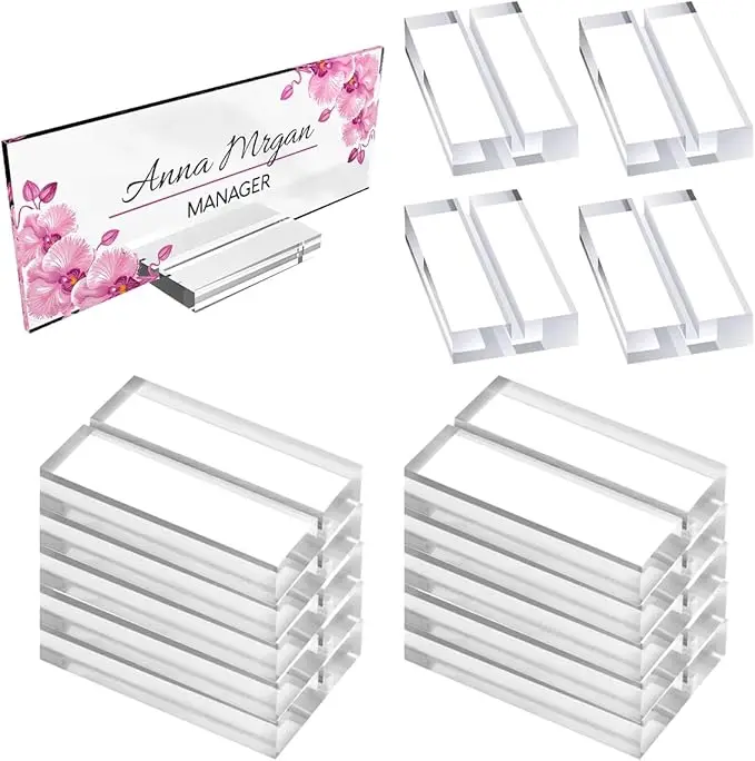 10-Piece Set Clear Acrylic Place Card Holders Wedding Sign Display Table Numbers and Office Menu for Meetings and Photos