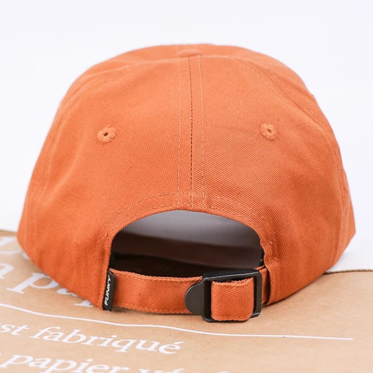 Qianzun high quality orange 6 panel custom embroidered dad hats with custom logo