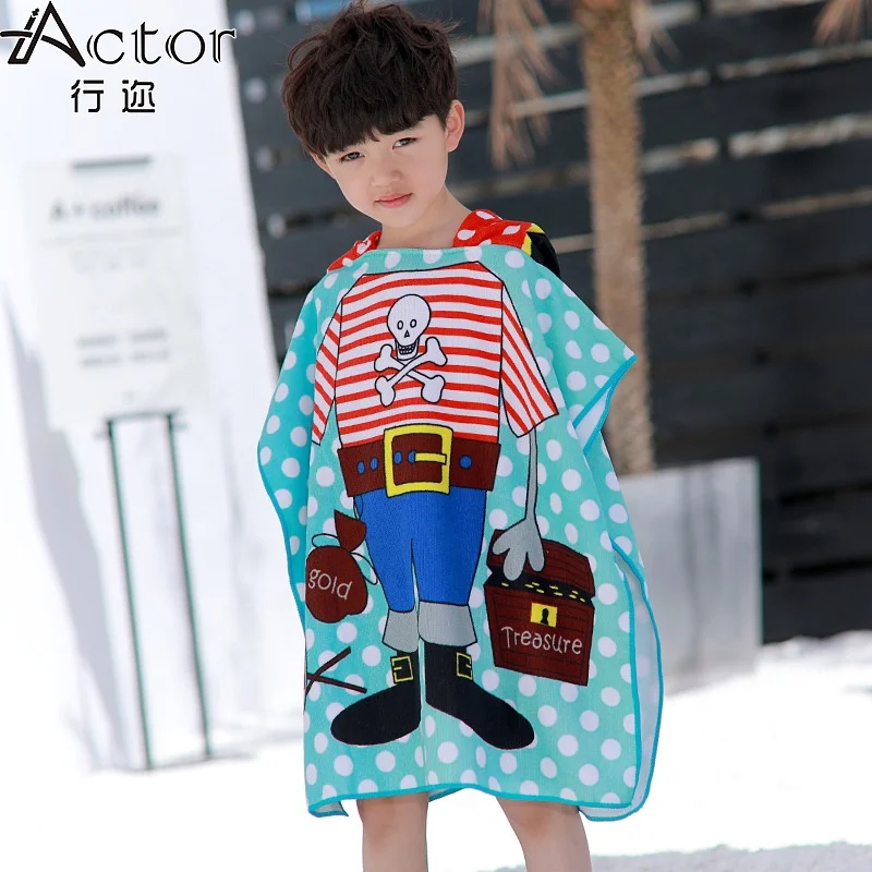 Actor Supplying Beach Towel Printed Baby bath towel Surf Poncho Hooded Bath Beach Towel