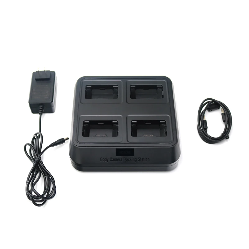 Efficient 4 Ports Docking Station for Body Worn Camera Charging, Bulit-in GPS Player, setting config and updating Camera FW