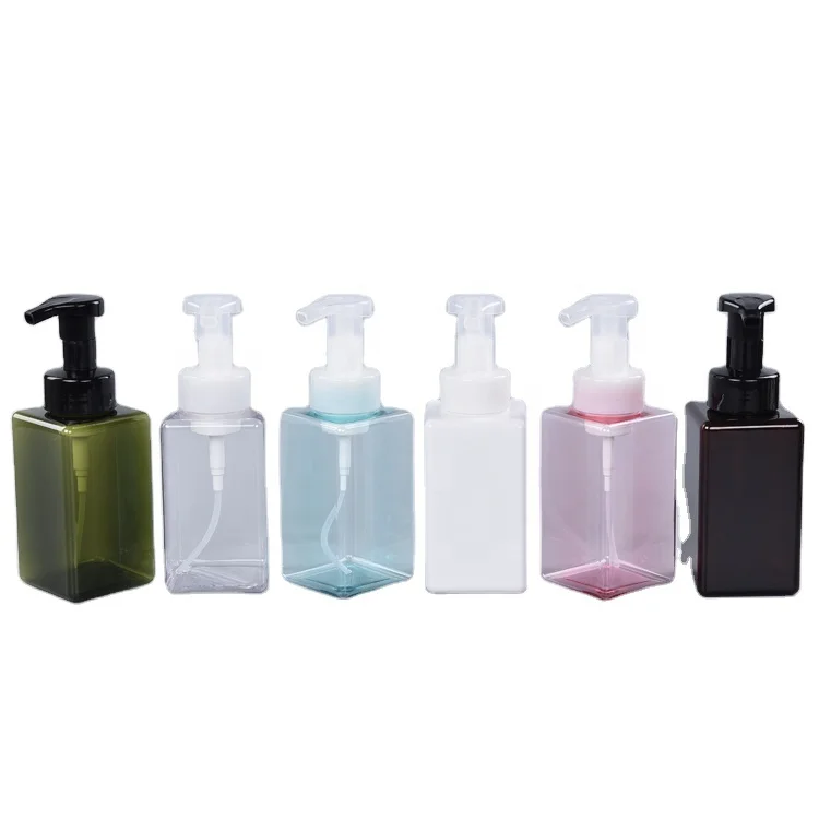 Custom 100ml 150ml 250ml 280ml 650ml White Clear Square Hand Santitizer Plastic PET PETG Body Lotion Bottle With Pump