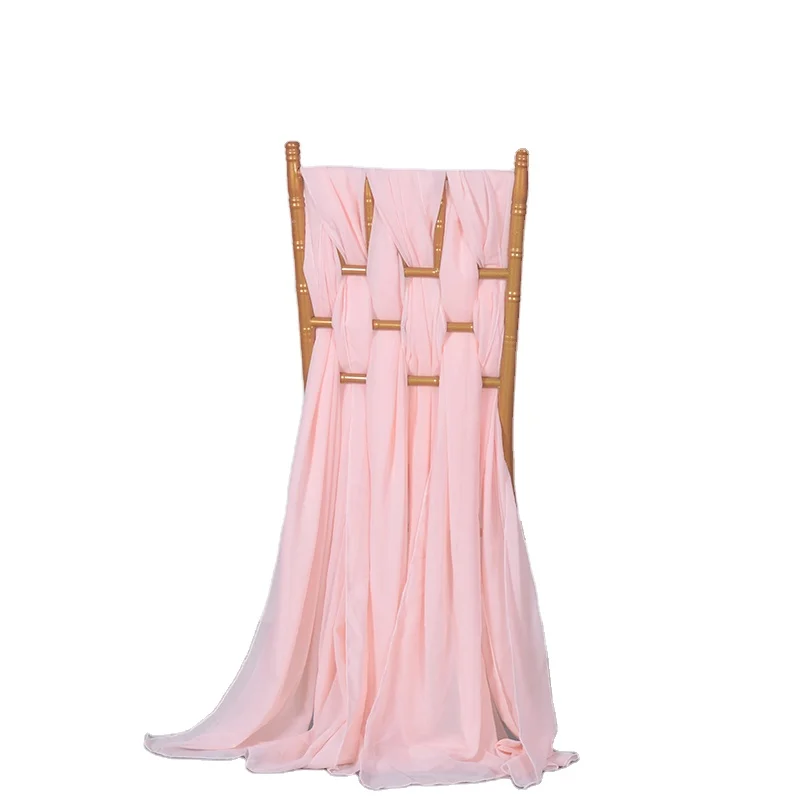 Romantic Chiffon Chair Sashes Chair Band for Wedding Party Banquet Decoration
