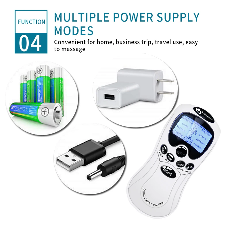 Physiotherapy Pulse Body Massager Digital Tens Machine EMS Massage Device for Neck and Shoulder