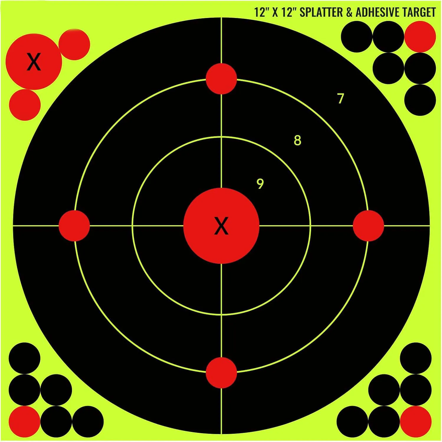 Splatter Adhesive Bullseye Fluorescent Yellow Shooting Target Stickers Suitable for Handguns Rifles BB Guns Airsoft Pellet Guns