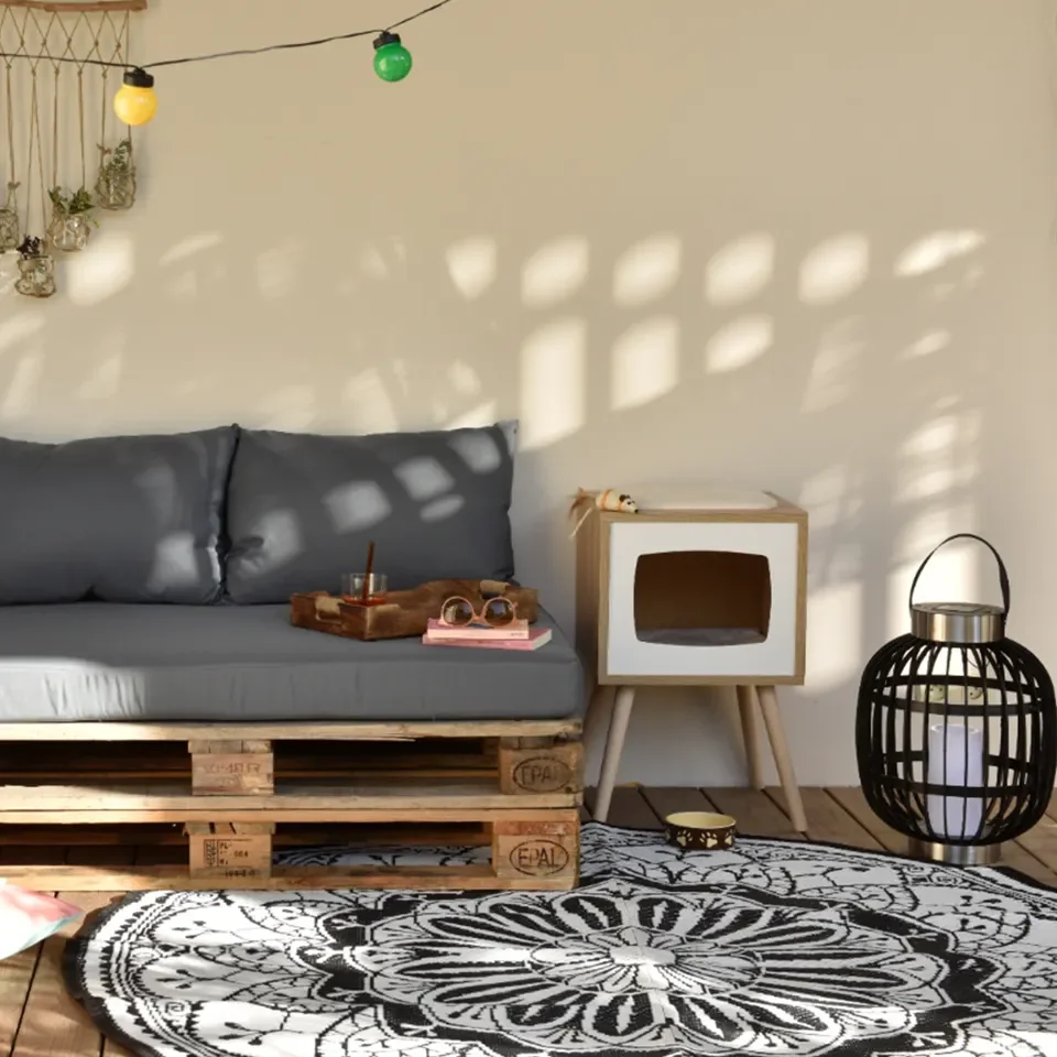 Plastic Carpeting Garden Courtyard Leisure Mat Portable Outdoor Folding Waterproof Pp Plastic Woven Rv Patio Mat