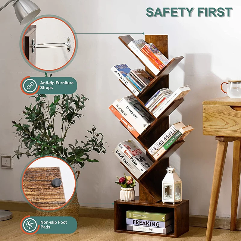 Modern office luxury study room library vertical industrial models display wooden wood mdf book rack bookshelf