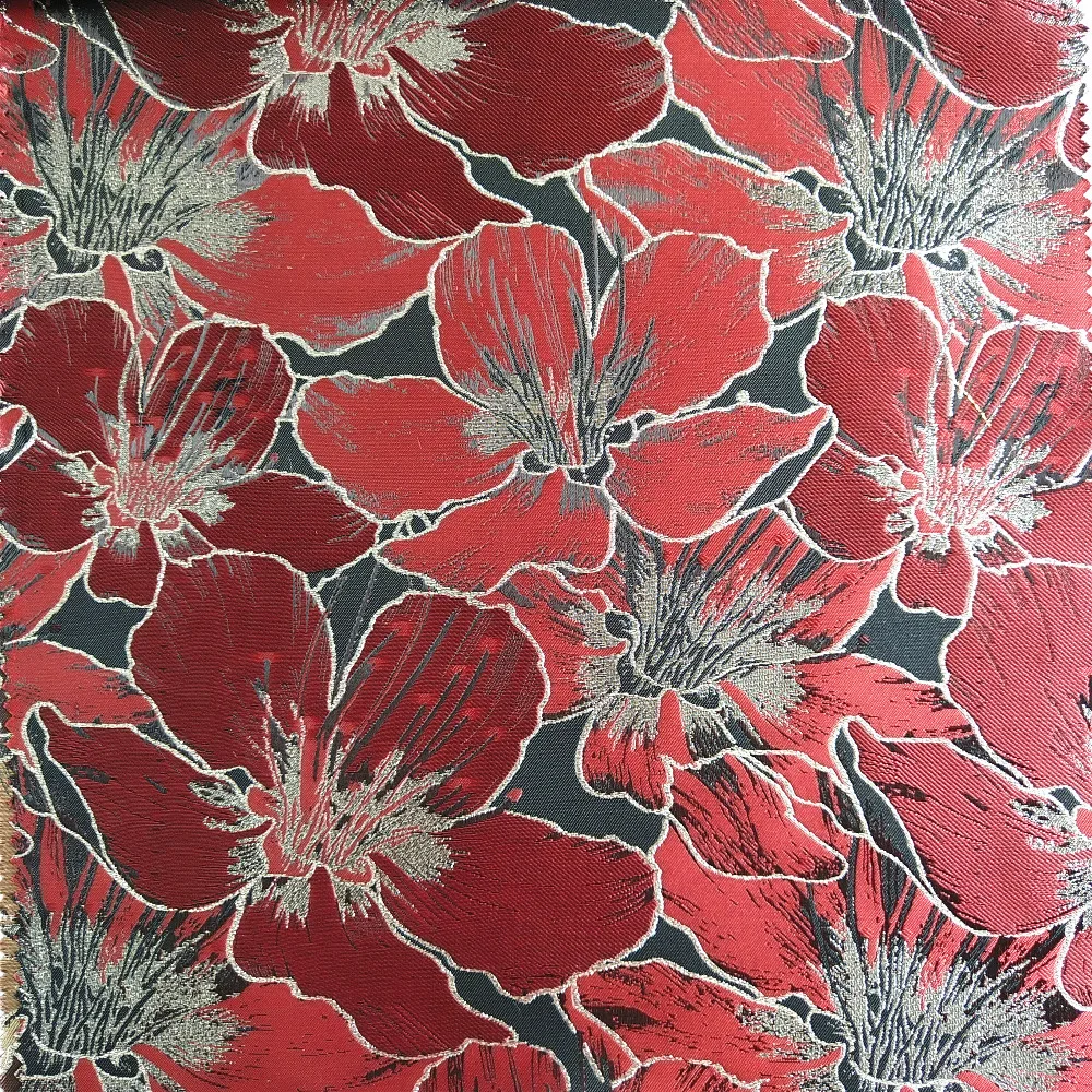 
POLYESTER AND METALLIC NEW DESIGN WOVEN BROCADE JACQUARD FABRIC FOR GARMENT 