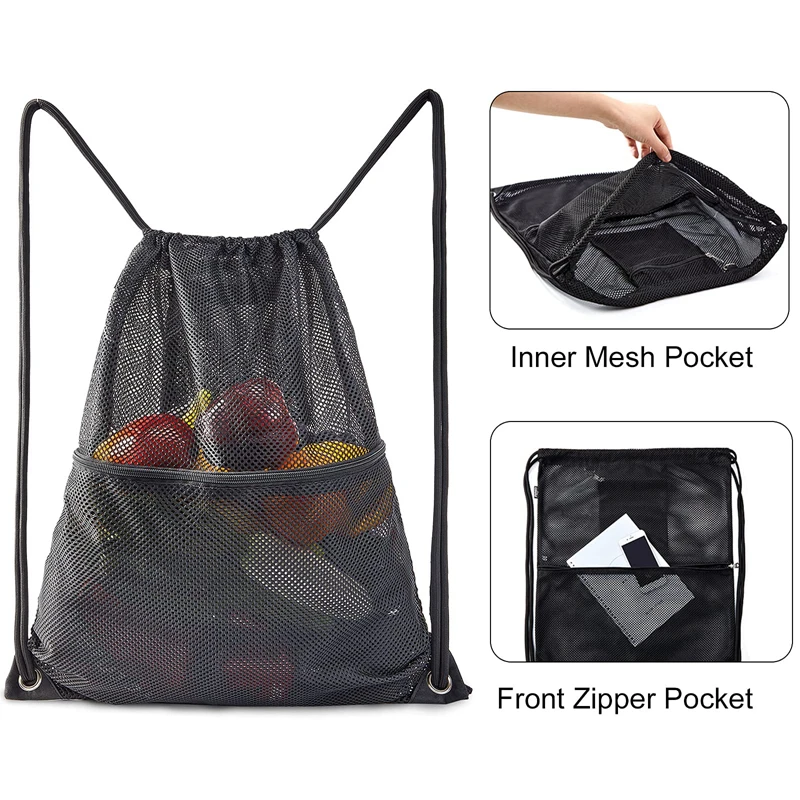 Custom Oxford Mesh Drawstring Backpack for Sports Beach Swimming Shopping Bagpack Outdoor Shoulder Back pack Draw string Bags